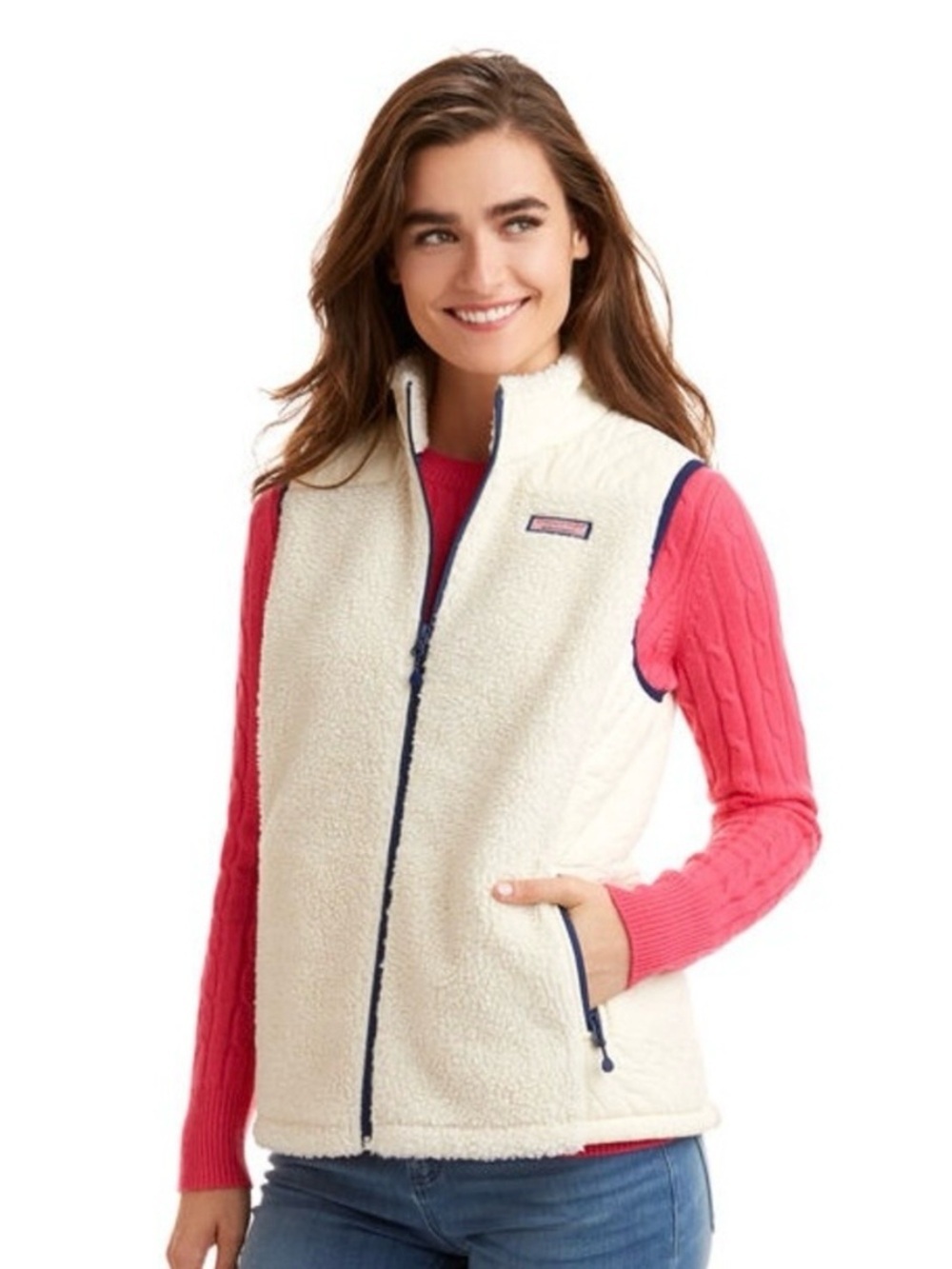 Vineyard Vines Women's Quilted Sherpa Full-Zip Vest size Medium